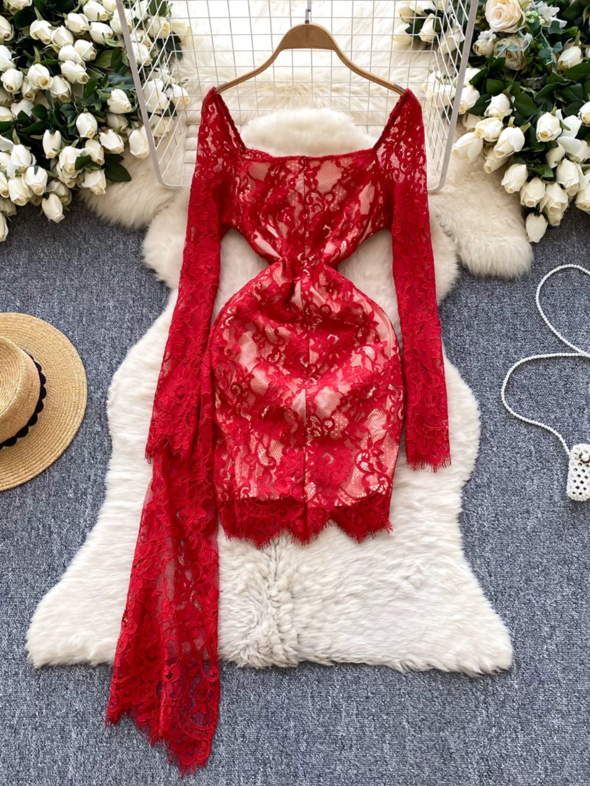 Hard to get lace dress EBC313 images